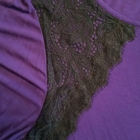 Michael Kors purple shirt with black lace - Picture 3 of 5